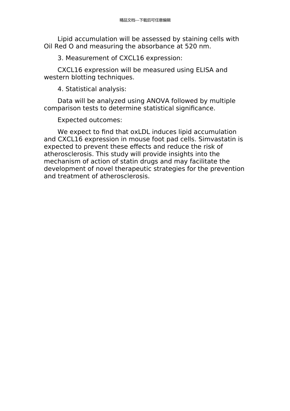 ocLDL诱导小鼠足细胞脂质蓄积和CXCL16表达以及辛伐他汀干预的研究的开题报告_第2页