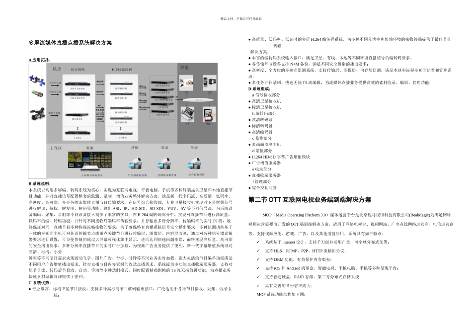 OTT业务图和视频采集发布设备流程图_第1页