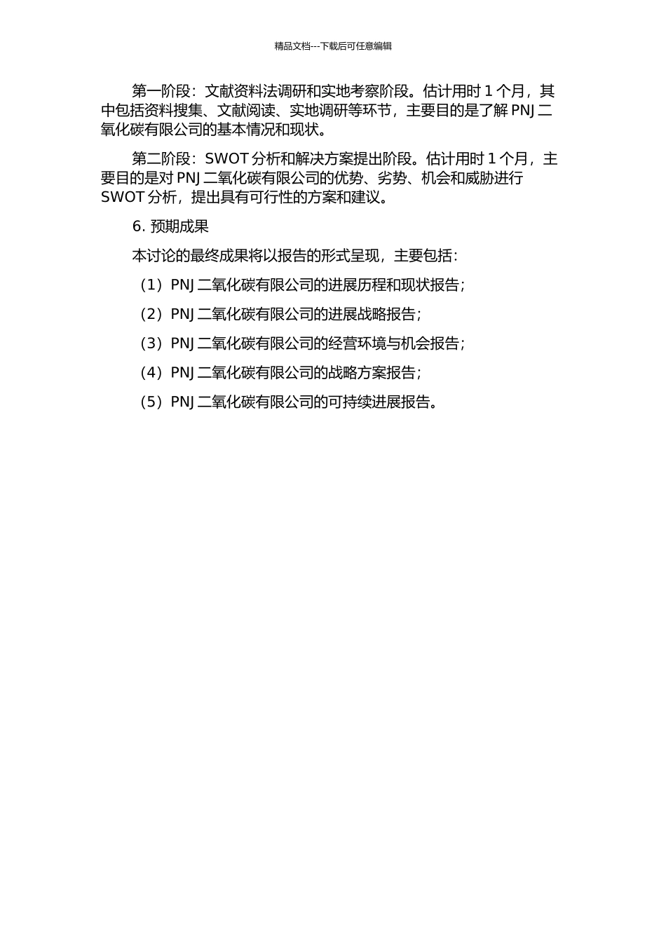 PNJ二氧化碳有限公司发展战略研究的开题报告_第3页