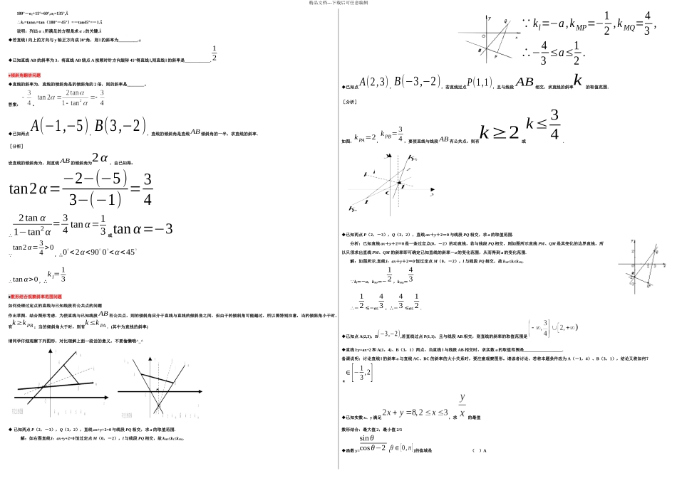 PX题库直线的倾斜角和斜率_第2页