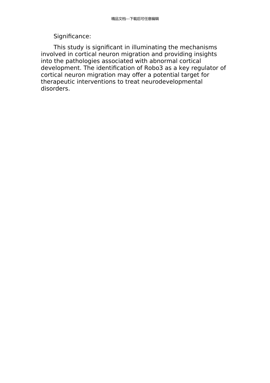 Robo3在皮层神经元放射状迁移中的作用的开题报告_第2页