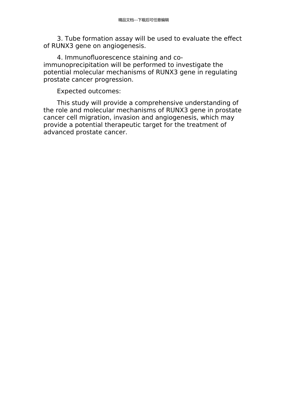 RUNX3基因在前列腺癌细胞迁移、侵袭和血管生成中的作用及分子机制研究的开题报告_第2页