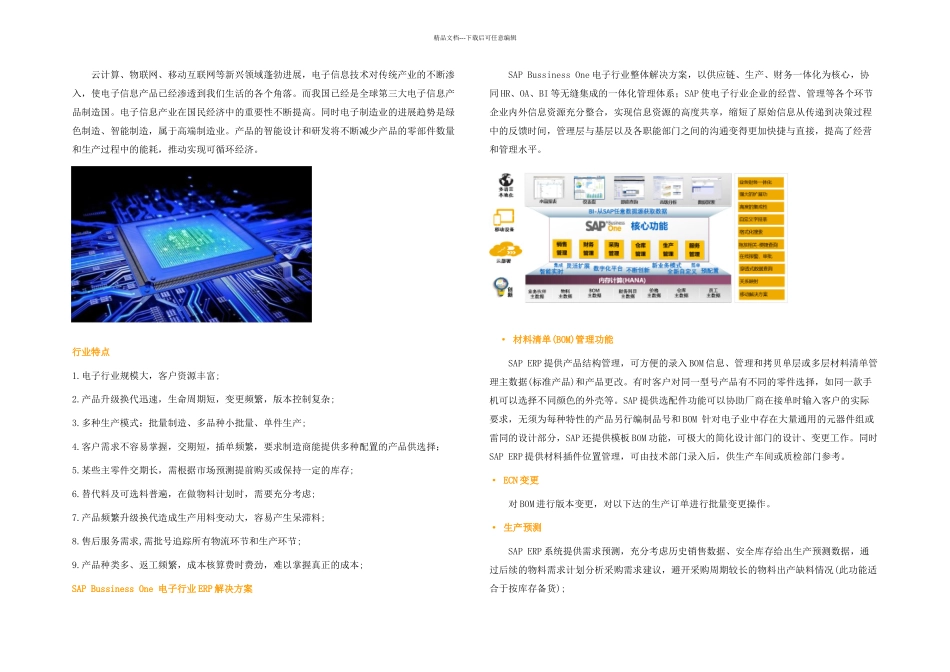 SAP电子行业ERP解决方案_第1页
