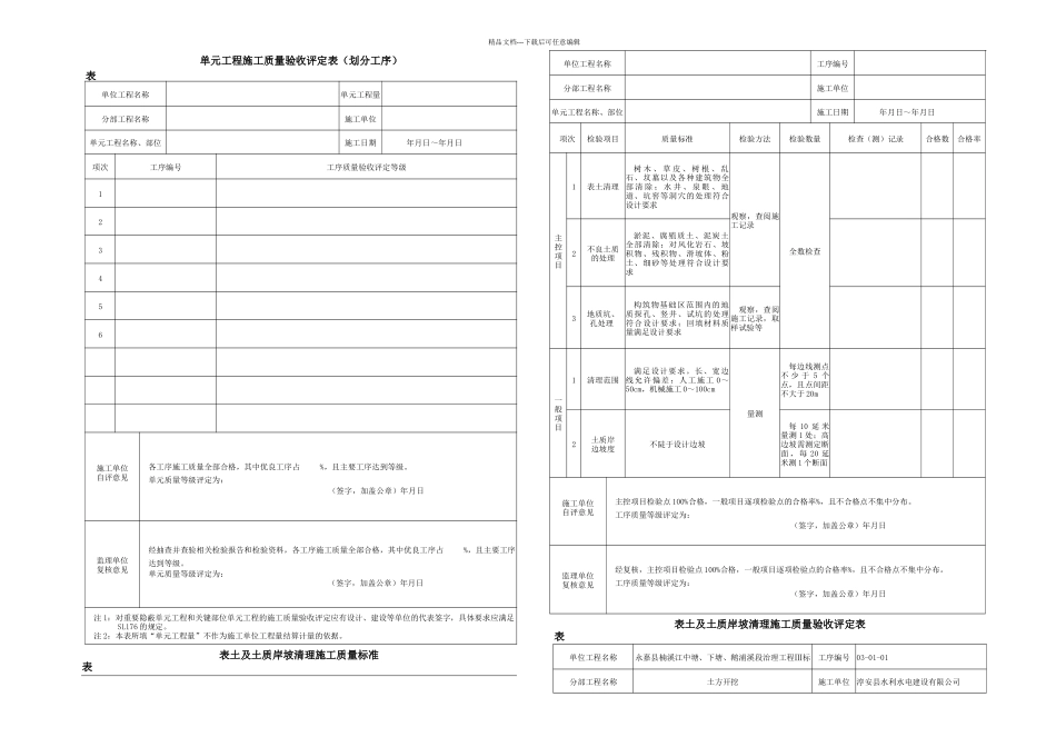SL至—水利水电工程施工质量评定表样表_第2页
