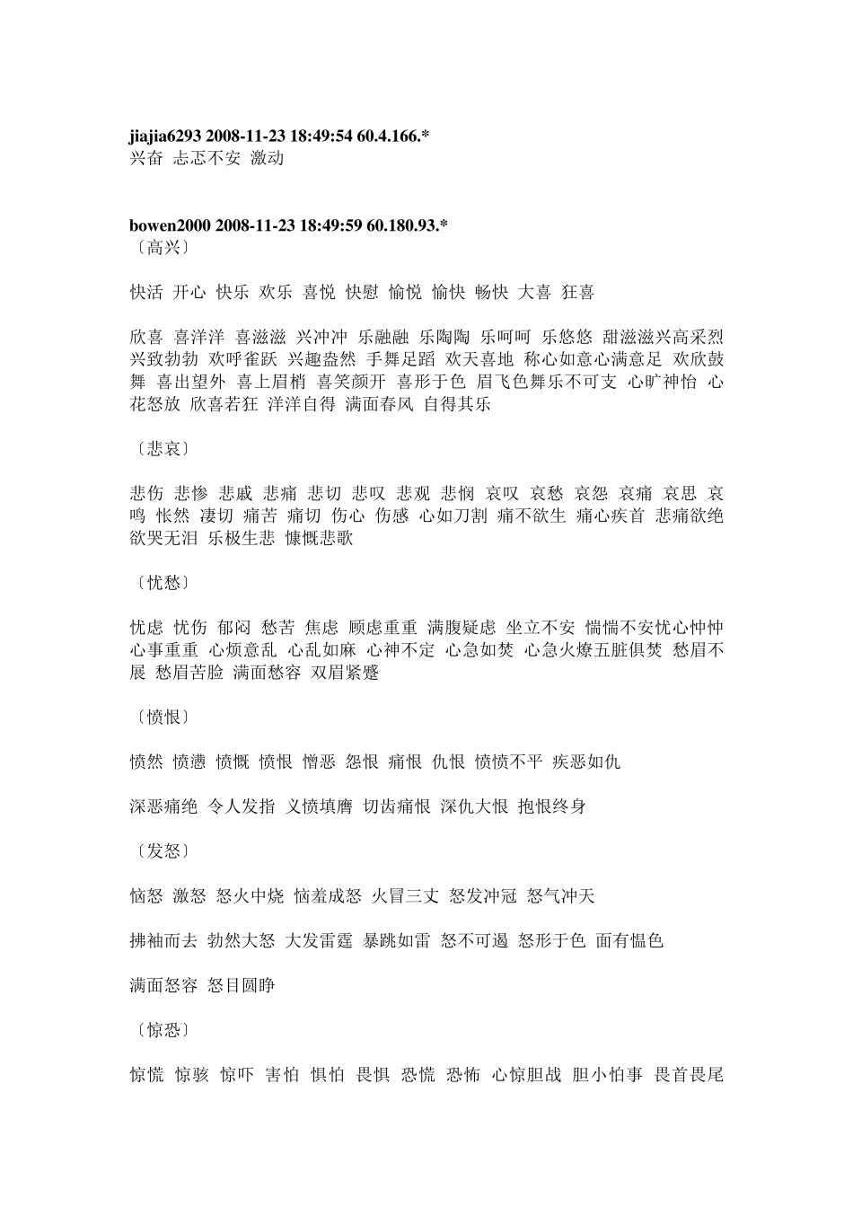 各类描写人物表情心理动作等等的词语成语短语_第2页