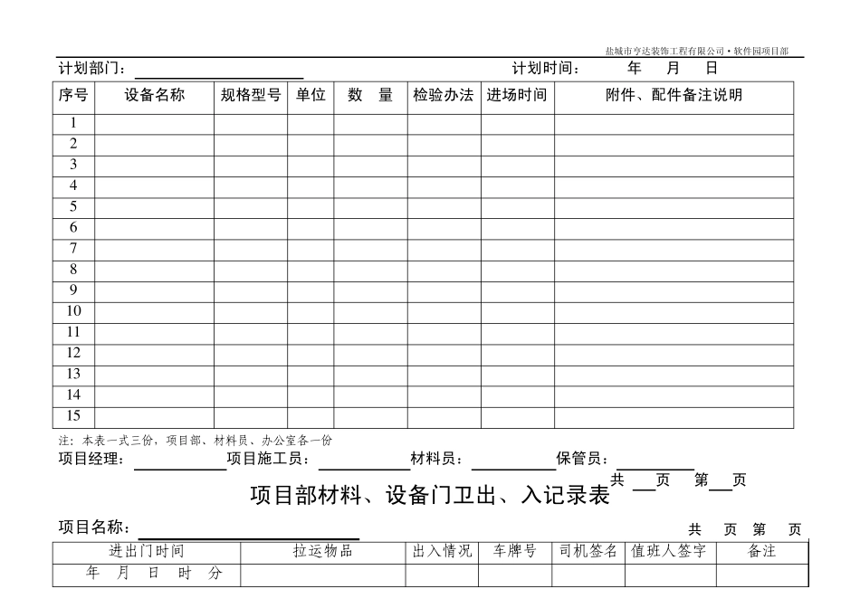 各类进场物资登记表_第2页