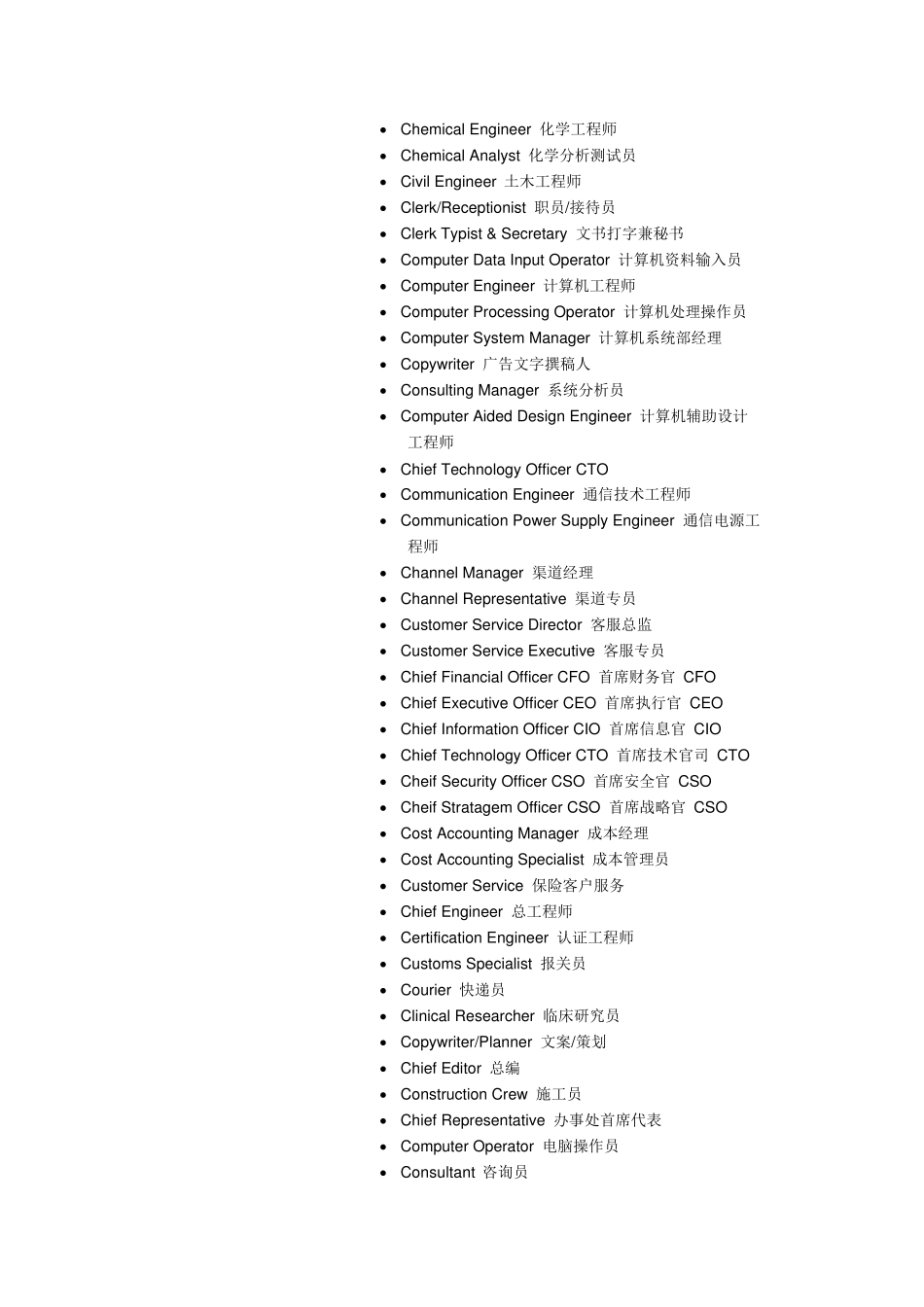 各职业职位英文名称_第3页