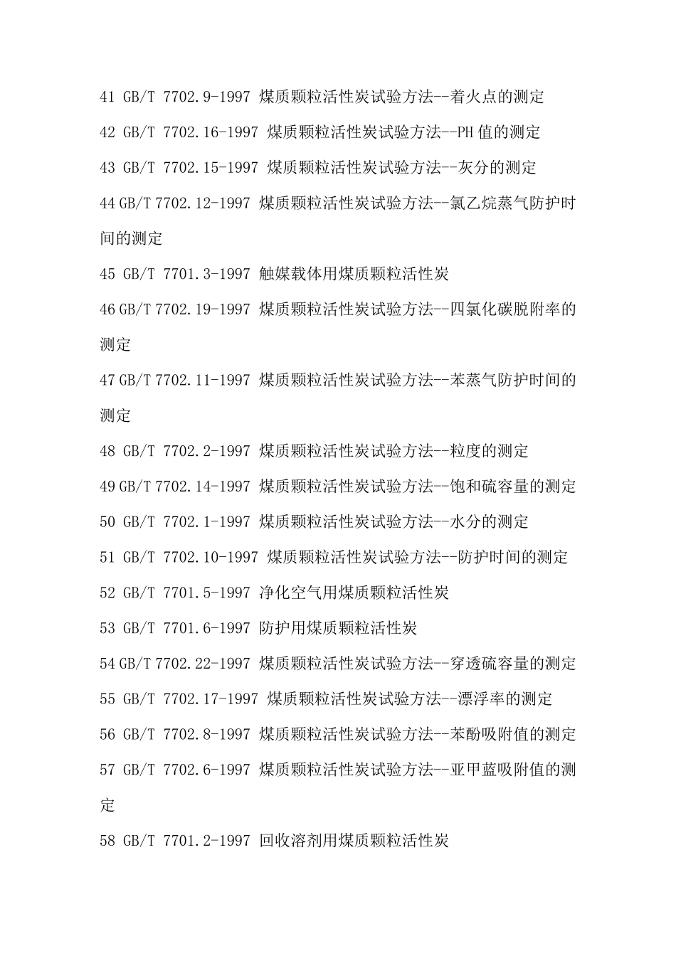 各行业活性炭国家标准索引_第3页