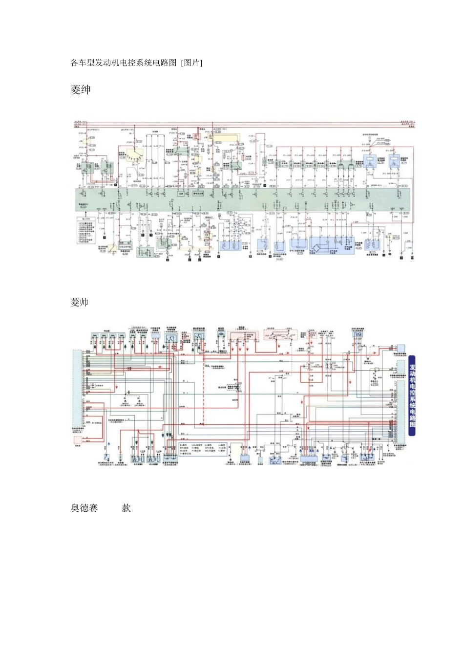 各车型发动机电控系统电路图_第1页