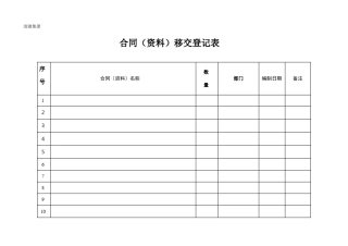 合同(资料)移交登记表