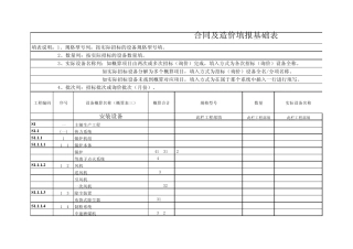 合同及造价管理台账基础表