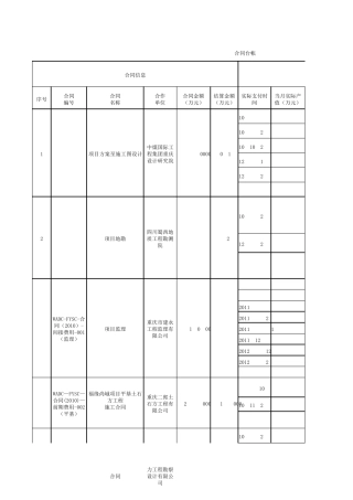 合同台帐及支付台帐