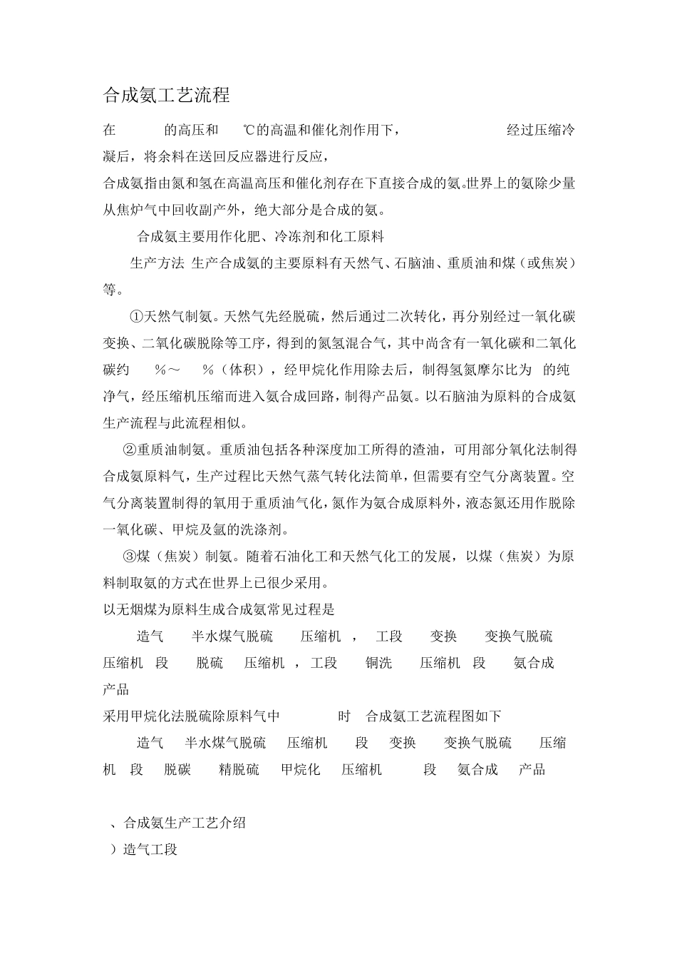 合成氨生产工艺_第1页