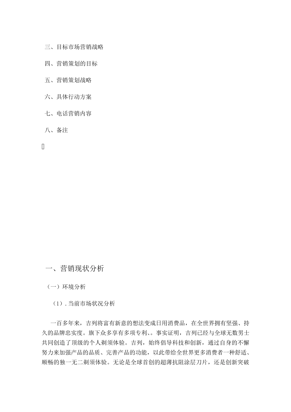 吉列剃须刀产品营销策划书_第3页