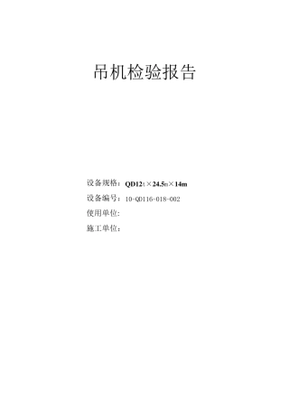 吊机检验报告