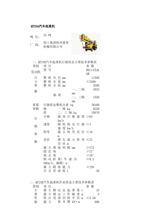 吊车性能表8250T大全