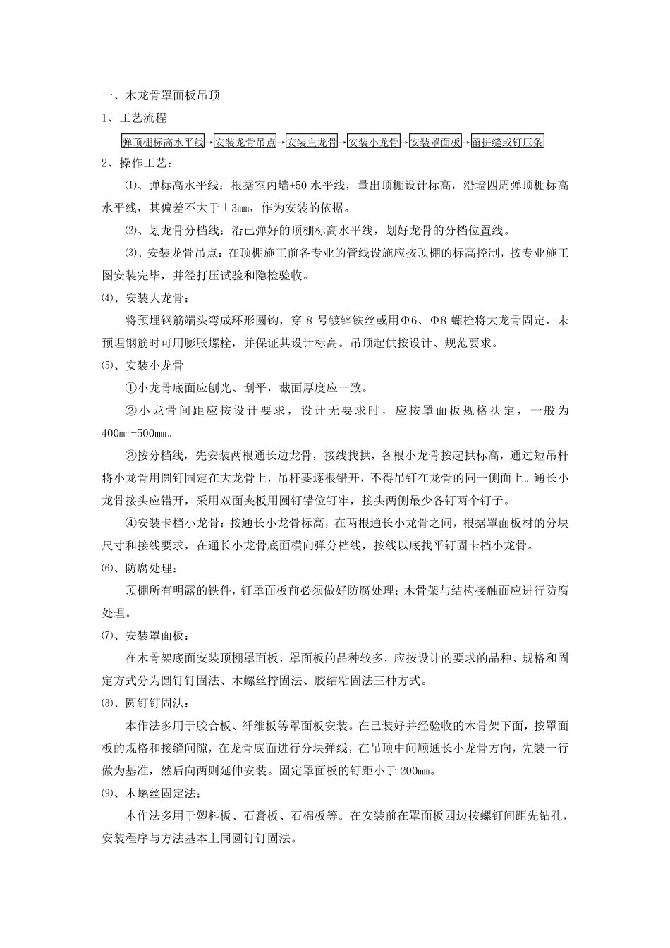 吊顶工程施工工艺标准_第2页