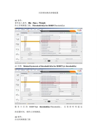 同异频切换的参数配置