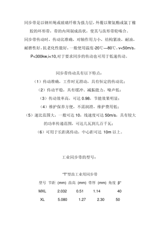 同步带轮尺寸表