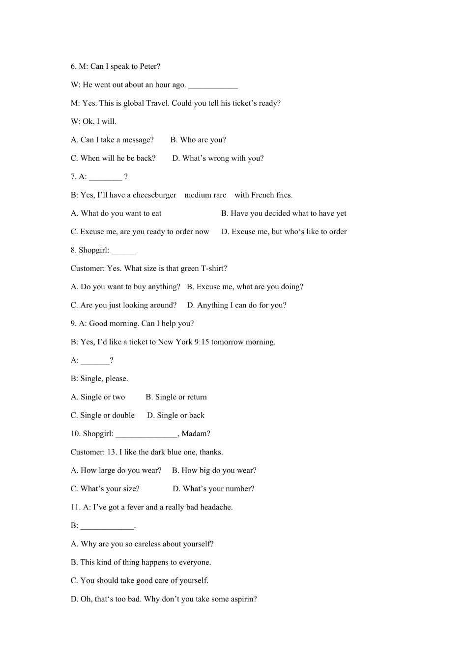 同等学力英语专项练习之口语交际_第2页