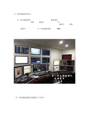名一职业操盘团队