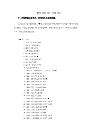 名侦探柯南全集目录(日语+国语)