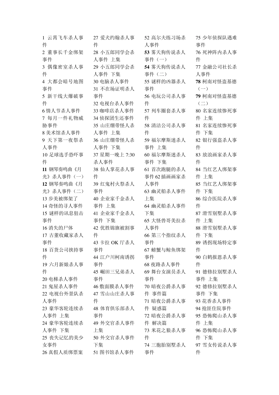 名侦探柯南国语版集数目录_第1页