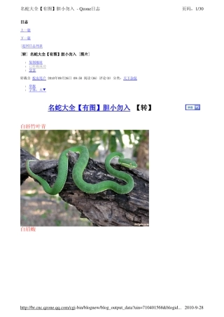 名蛇大全[有图]胆小勿入+