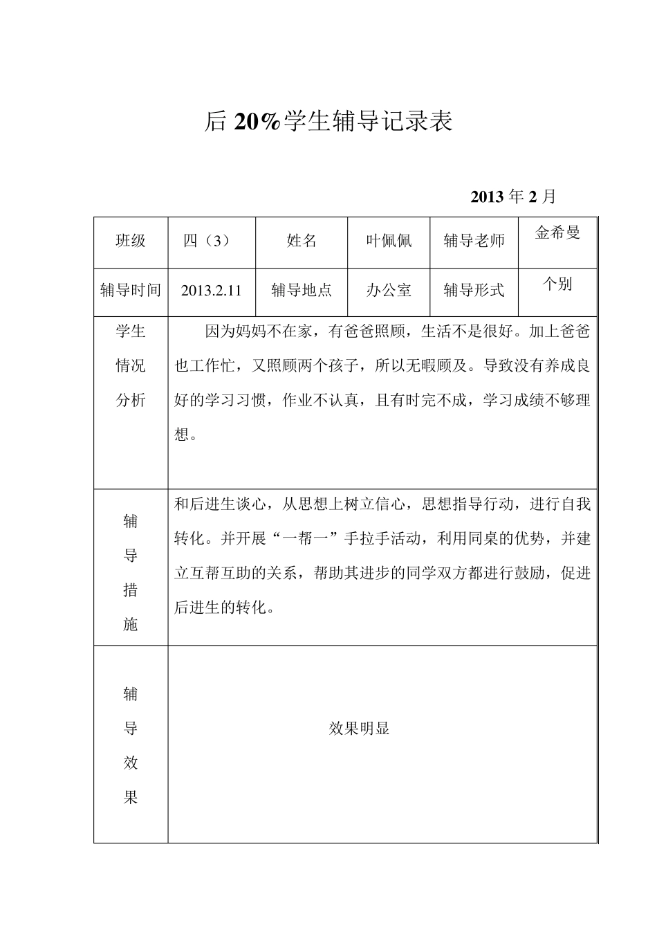 后20%学生辅导记录表_第3页