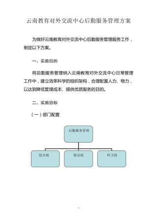 后勤服务管理方案