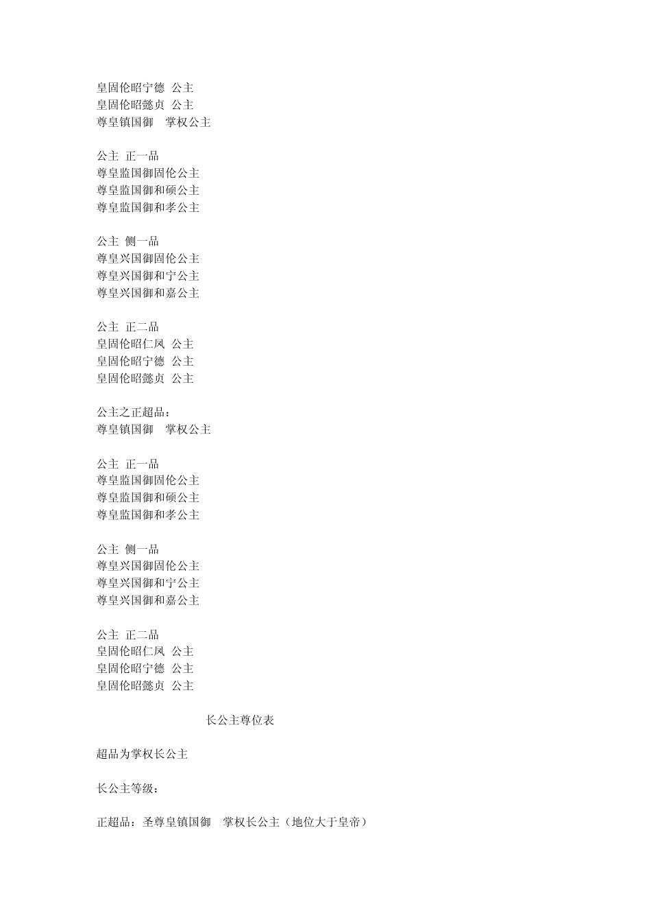 后妃及公主、皇子品级表_第3页