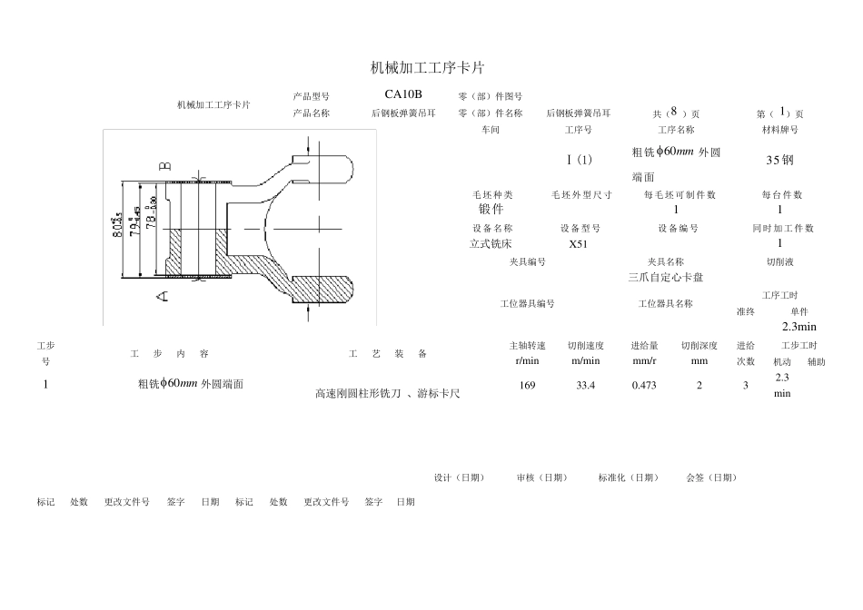 后钢板弹簧吊耳工序卡_第1页