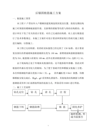 后锚固植筋施工方案