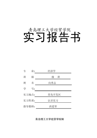 向勇志实习报告书