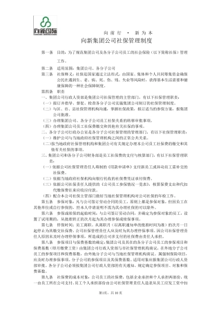 向新集团公司社保制度及管理办法