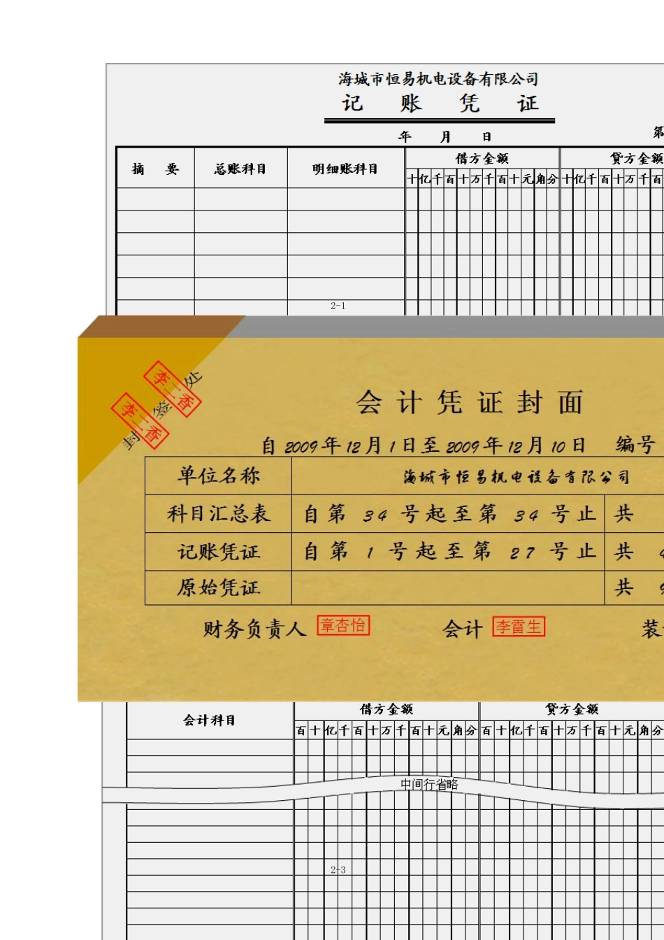 吕学典张俊民《中级财务会计实训教程》账证表彩样_第二部分“账务处理流程”_第1页