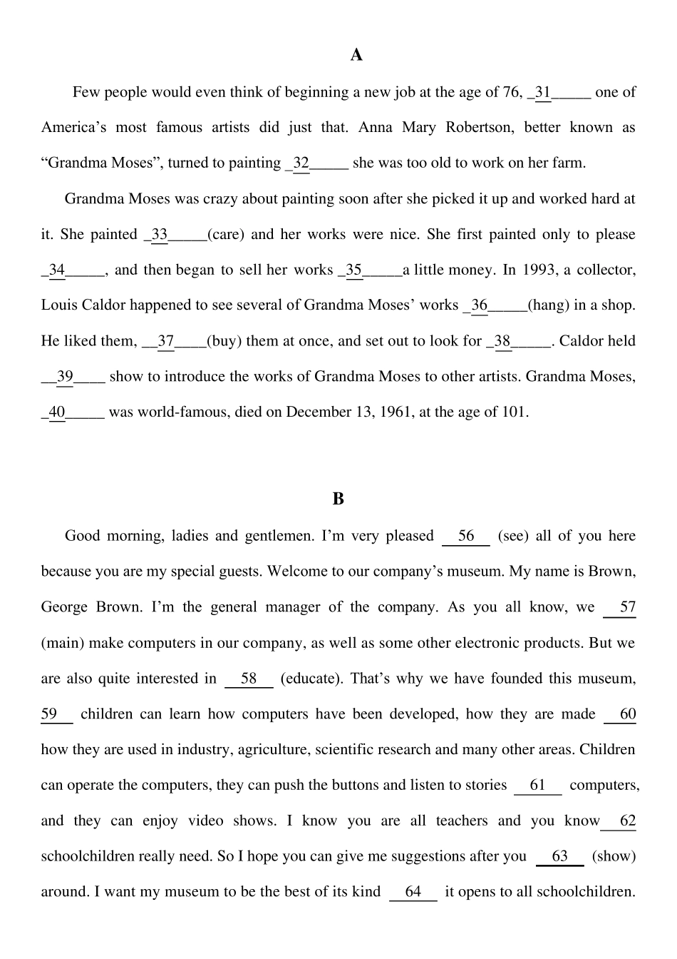 含定语从句考点的10篇语法填空_第1页