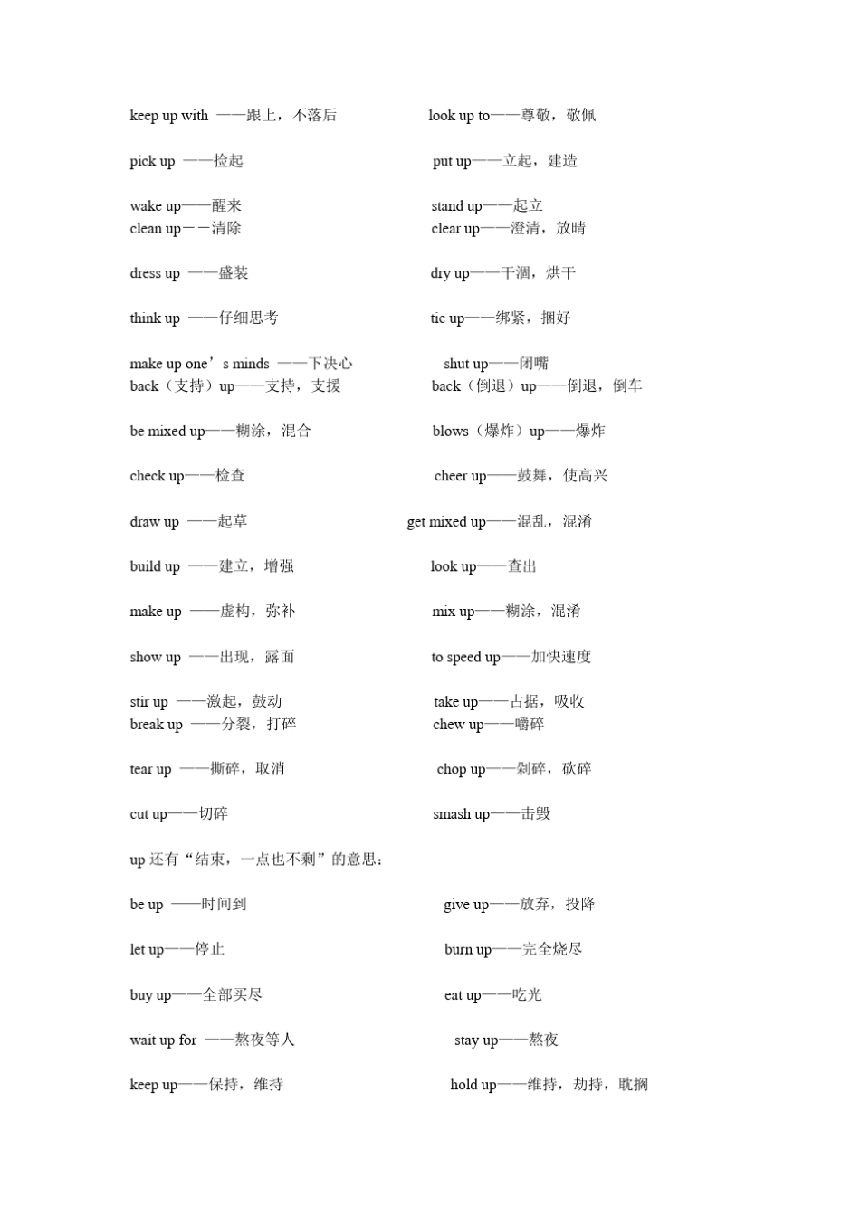 含有up构成的英语短语_第2页