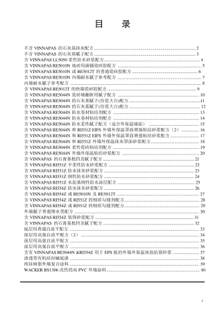 含瓦克vinnapas产品的配方汇总