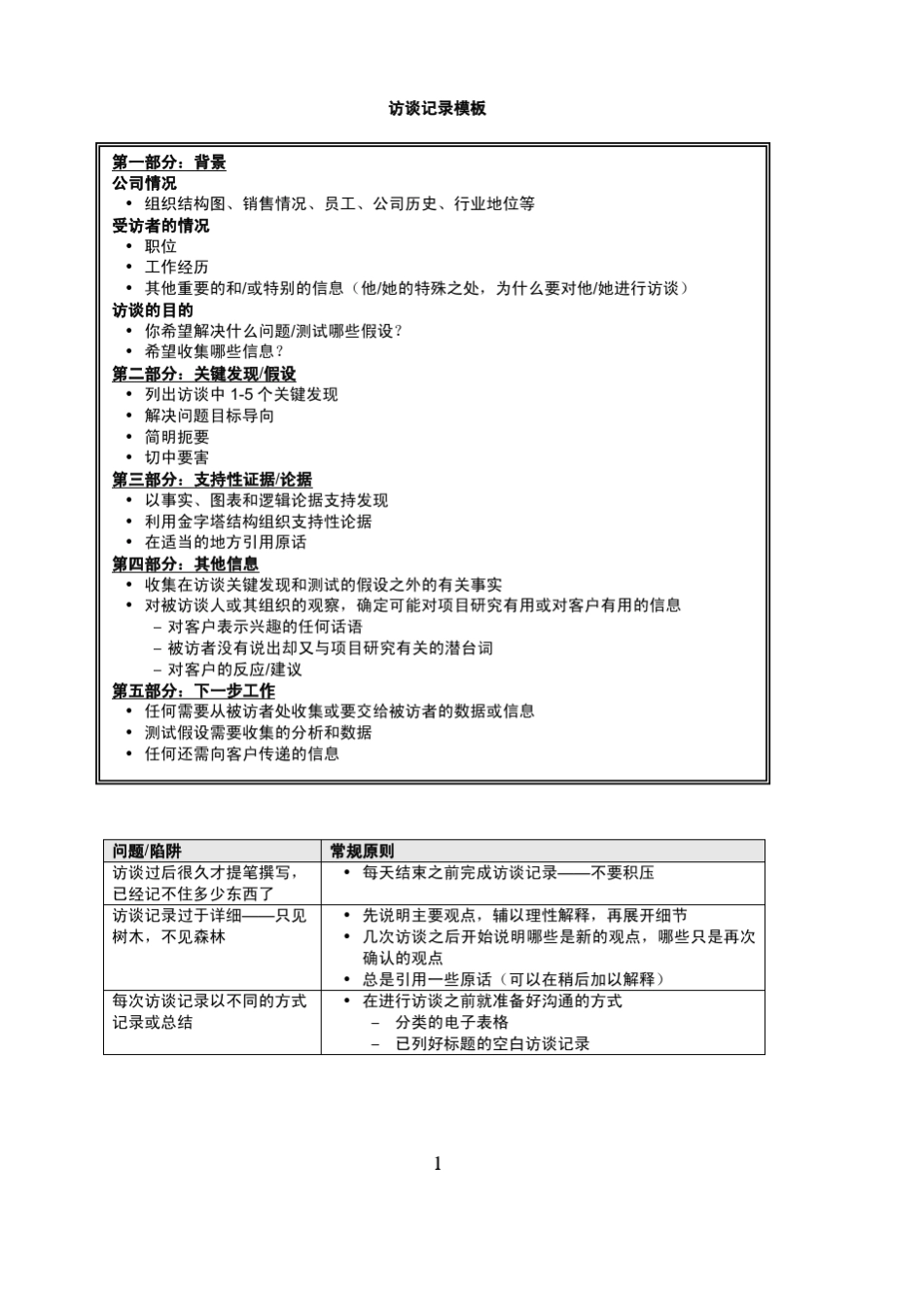 含金量极高的访谈纪要模板及示例咨询顾问必备之一_第1页