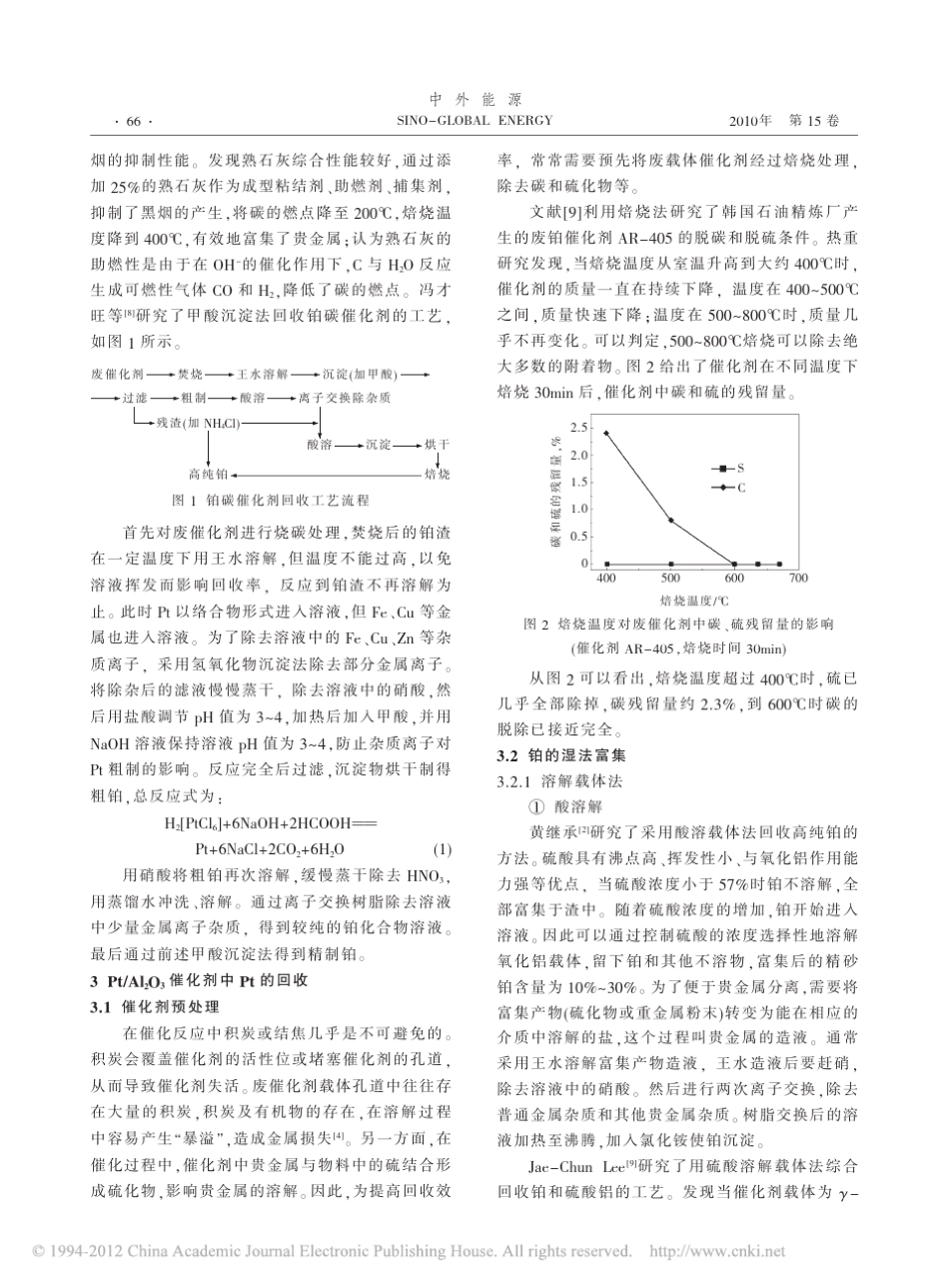 含铂废催化剂综合利用技术进展_第2页