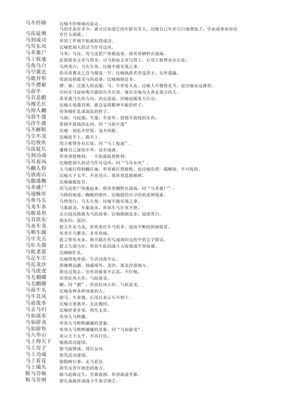含马字的成语_第1页