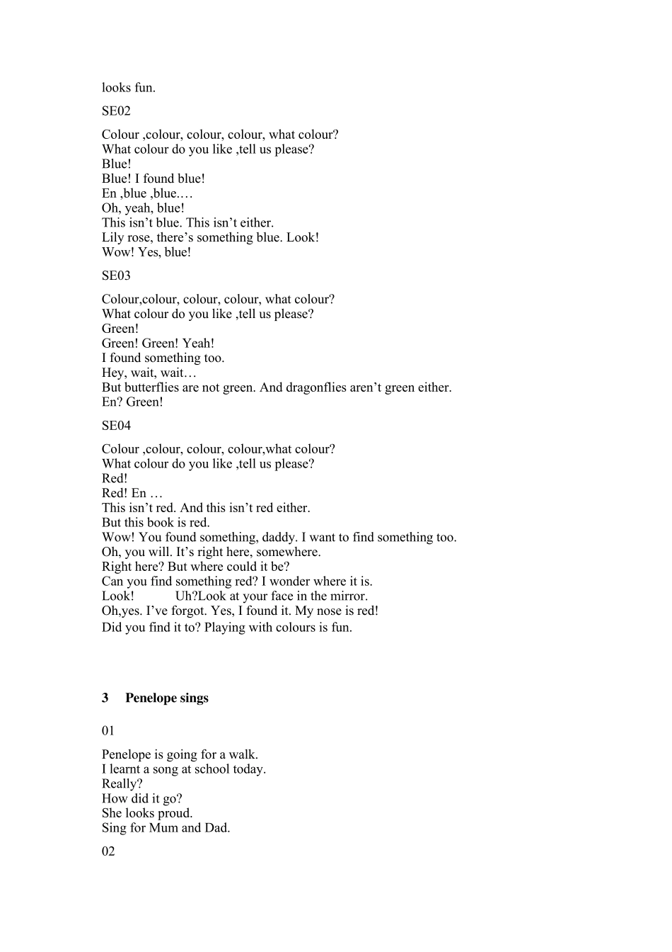 启蒙英语经典绘本动画蓝色小考拉Penelope110集字幕(精准版)_第3页