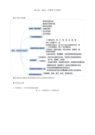 吴相钰陈阅增普通生物学第4版复习知识点汇总