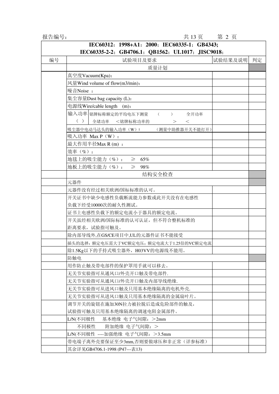 吸尘器产品测试实验报告(试用版)_第3页