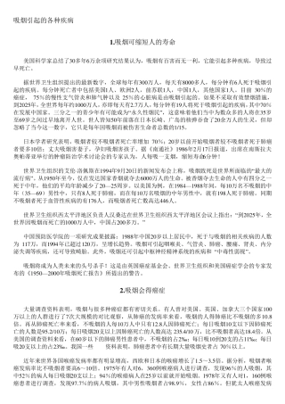 吸烟引起的各种疾病