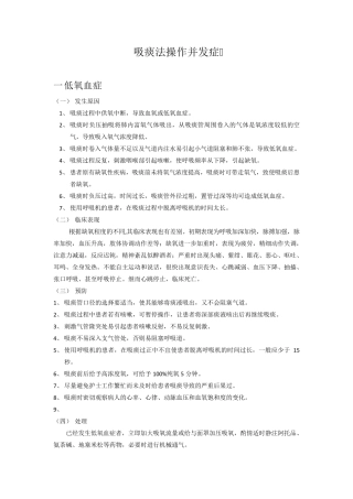 吸痰法操作并发症