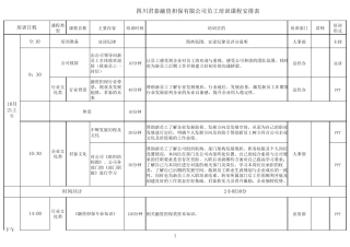 员工培训课程表