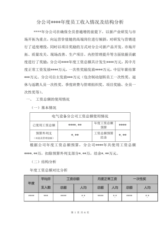 员工年度薪酬收入结构分析报告