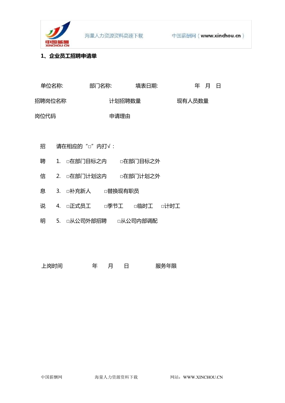 员工招聘录用表单大全_第2页